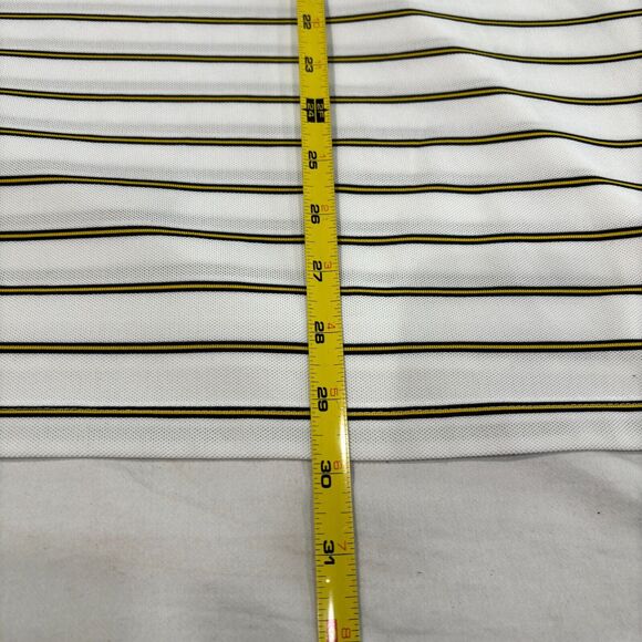 RLX Striped Polo Golf Shirt White Men's Size L Short Sleeve Performance - Picture 7 of 7